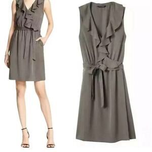 Banana Republic Sleeveless Ruffle Wrap Dress Size 0